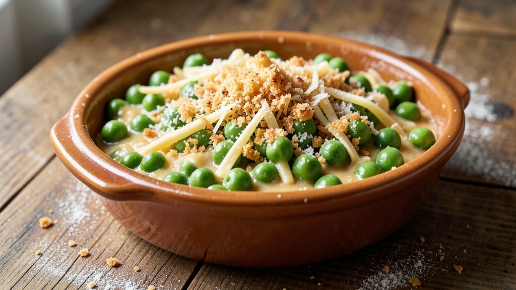 Cheese Peas Recipe: Crispy Breadcrumb-Capped Comfort in One Pan