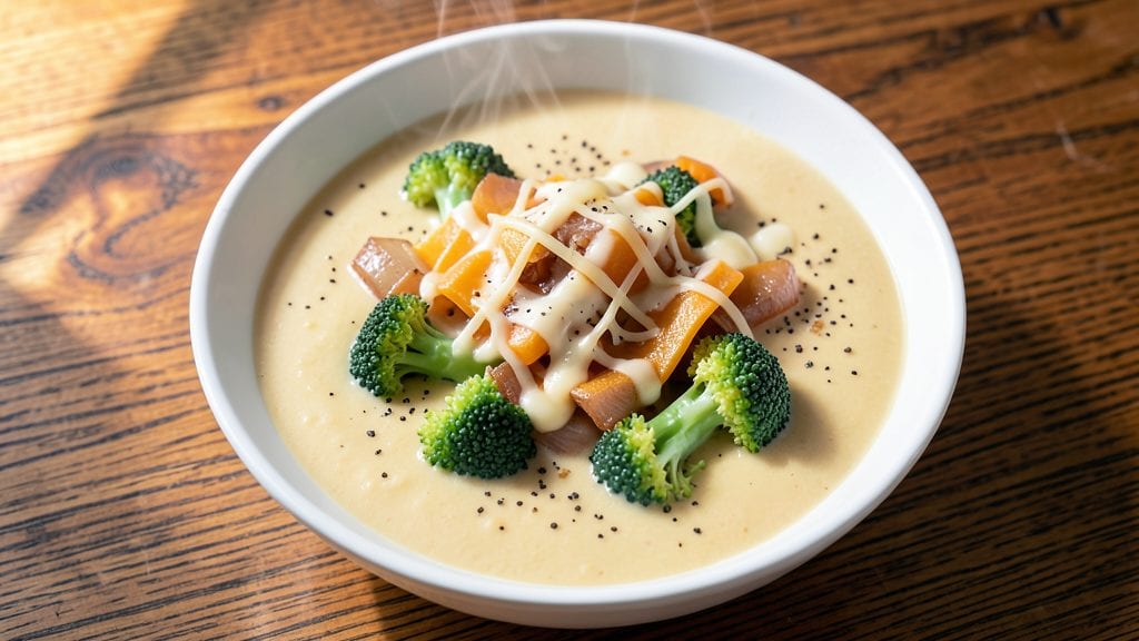 Copycat Panera Bread Broccoli Cheese Soup Recipe: Three-Cheese Blend and Toasted Breadcrumbs