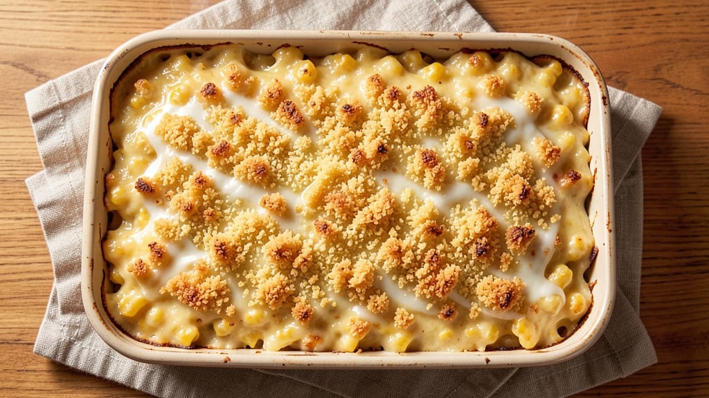 Corn Casserole With Velveeta Cheese Recipe: Buttery Breadcrumbs Meet Gooey Cheese Heaven