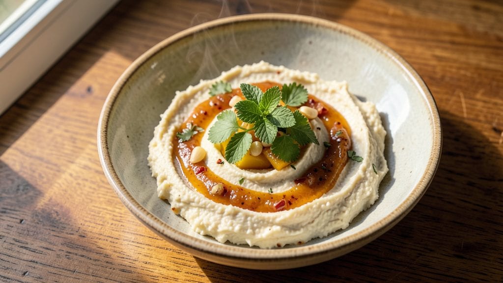 Narsai's Chutney Cheese Pâté Recipe: Spiced Herb Swirls With Crispy Top Contrast