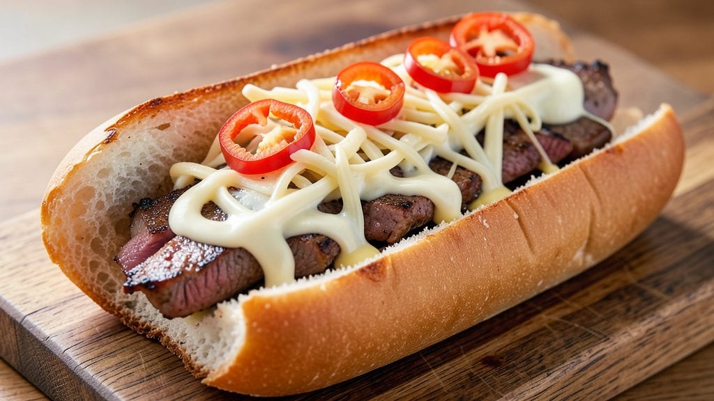 Traditional Philly Cheese Steak Recipe: Thin-Sliced Beef and Melted Cheese Sandwich